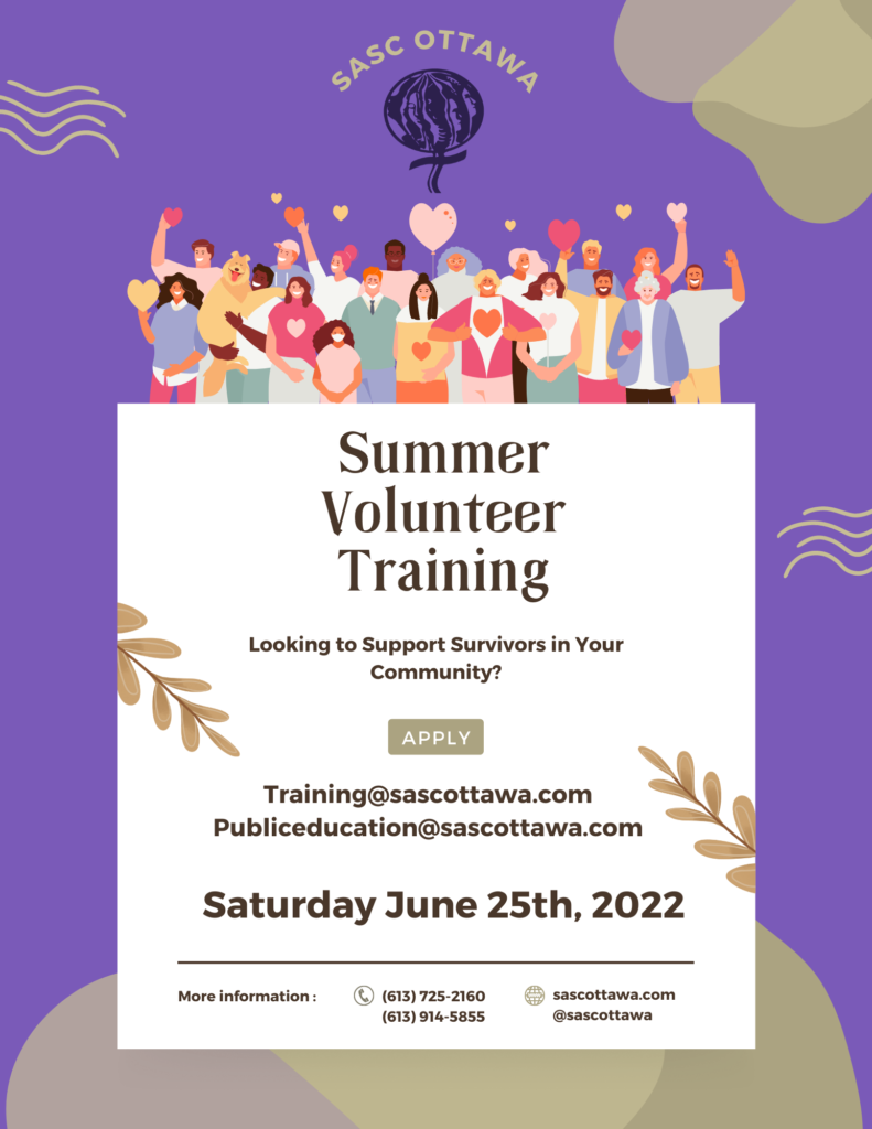 SASC Ottawa Summer Volunteer Training