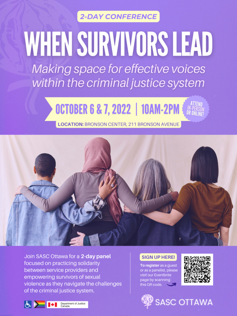 When Survivors Lead: SASC Ottawa’s Access to Justice Conference October 6th & 7th